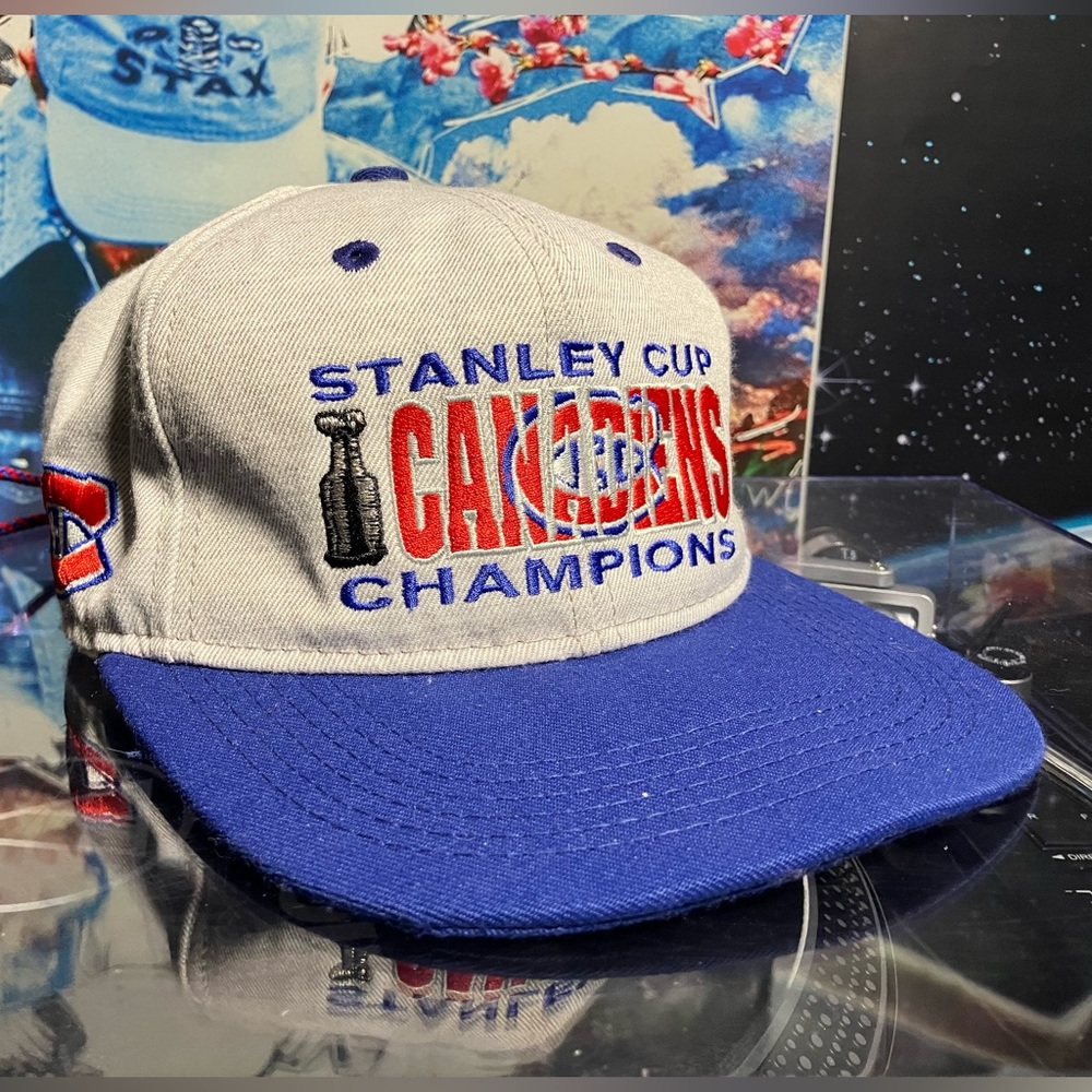 90s Montréal Canadiens Stanley Cup Champions Cap pull string hat #1 apparel NHL